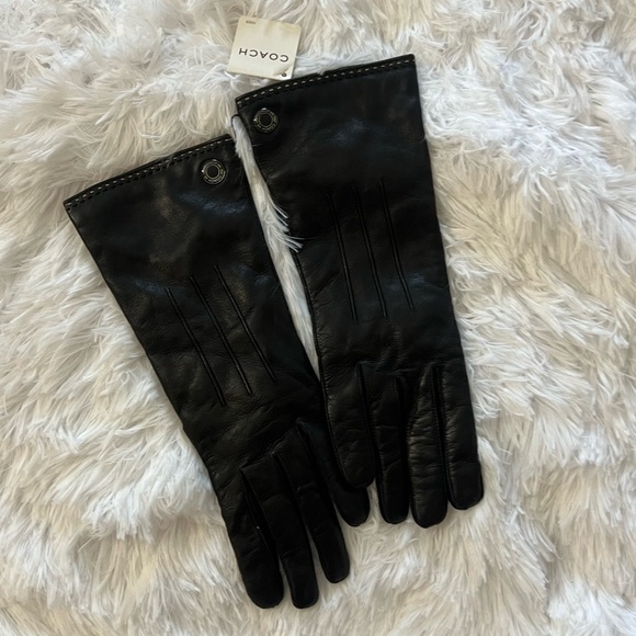 Coach Leather & Cashmere Gloves - Picture 1 of 7